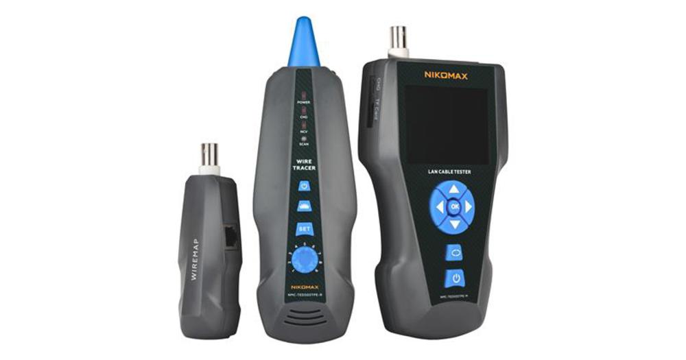 NMC-TED500TPE - Кабельный тестер NIKOMAX с LCD дисплеем, UTP/STP, RJ45, RJ12, RJ11, BNC, с функцией измерения длины, трассировкой кабелей и определением PoE, без флеш-накопителя