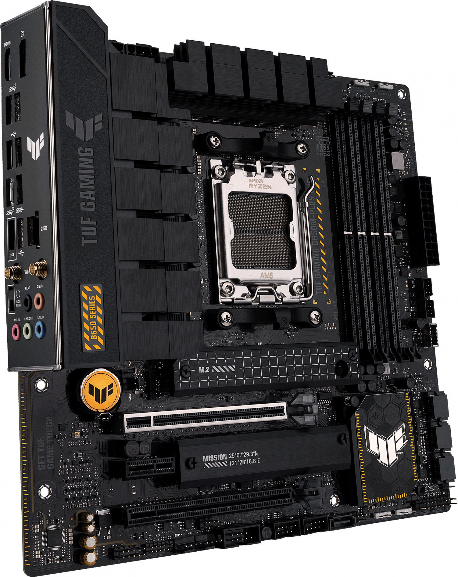 Материнская плата Asus TUF GAMING B650M-PLUS WIFI Socket AM5 AMD B650 4xDDR5 mATX AC`97 8ch(7.1) 2.5Gg RAID+HDMI+DP