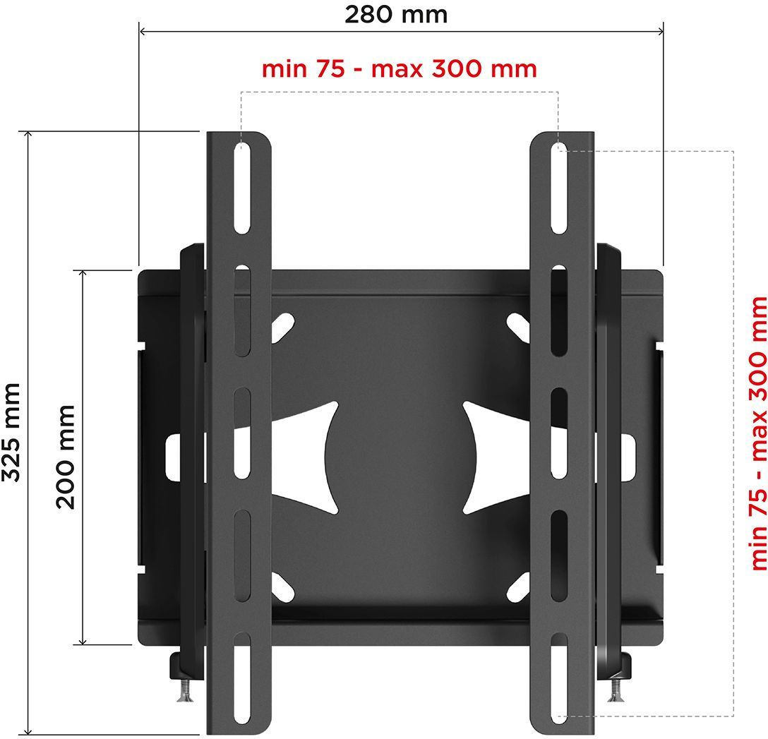 Кронштейн для телевизора Holder LCDS-5010 черный металлик 20"-40" макс.45кг настенный наклон