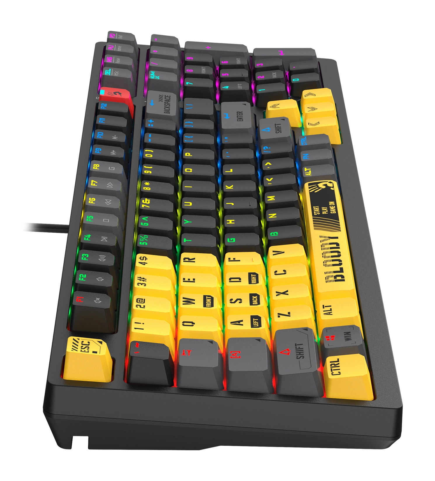 Клавиатура A4Tech S98 механическая желтый USB for gamer LED (SPORTS LIME) кабель 1.8м