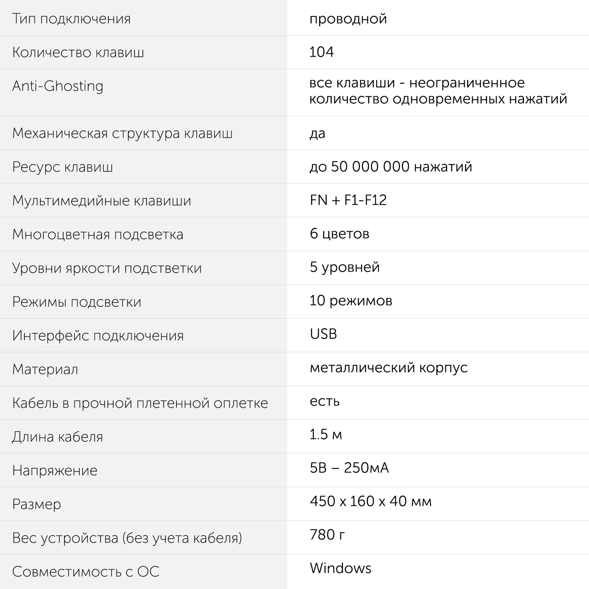 Клавиатура Оклик 970G Dark Knight механическая черный/серебристый USB for gamer LED