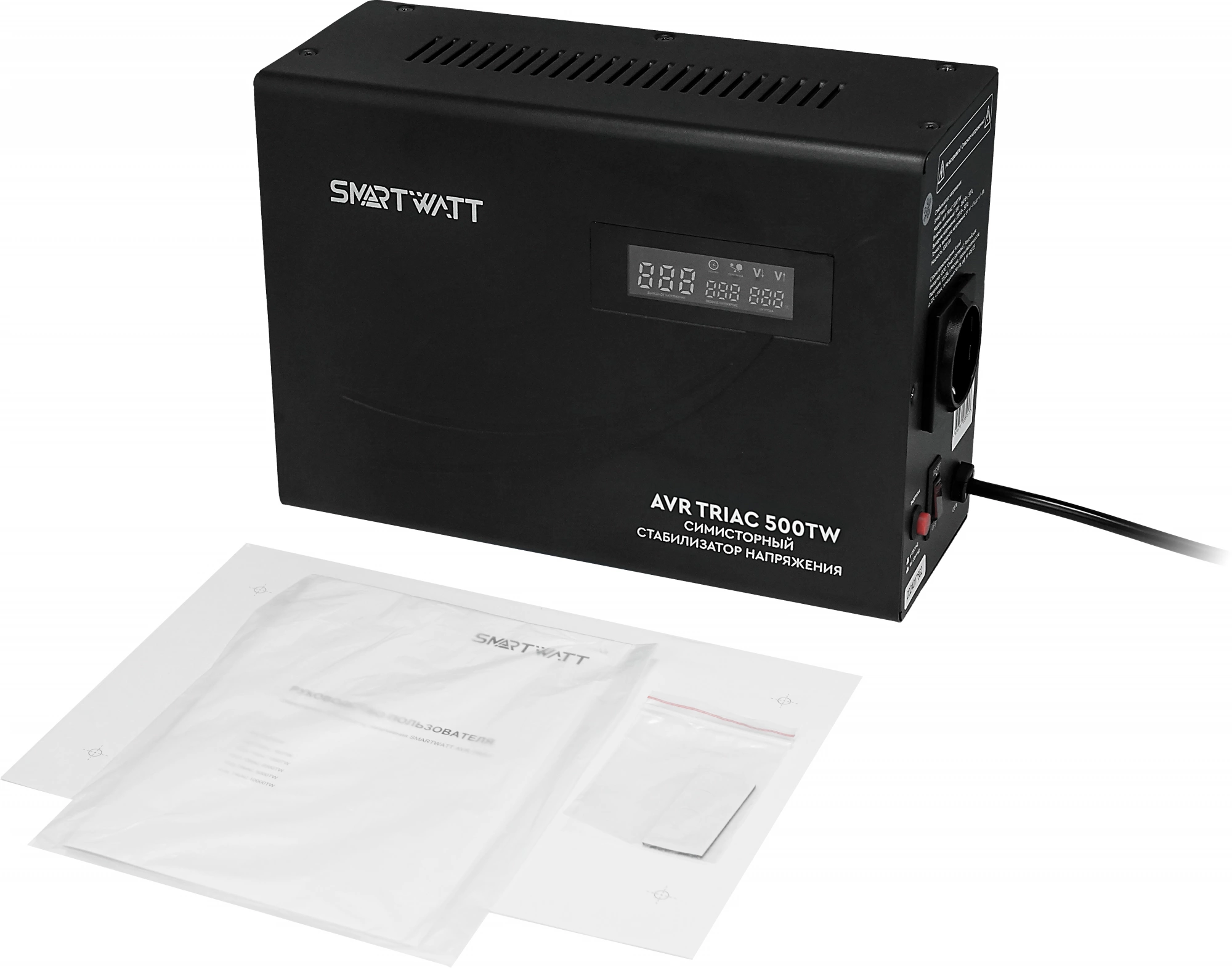 Стабилизатор напряжения Smartwatt AVR Triac 500TW 500ВА черный
