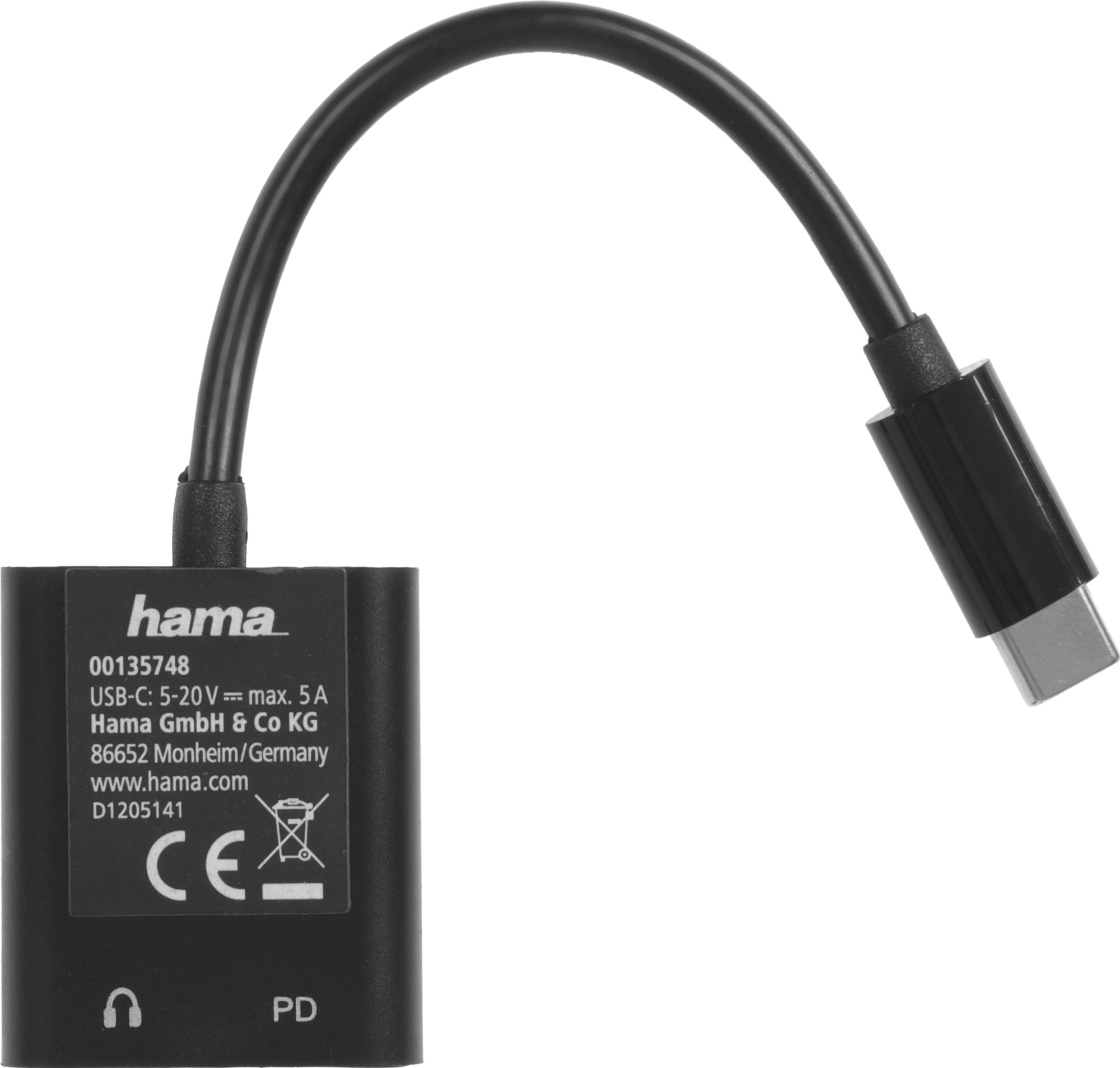 Разветвитель USB 2.0 Hama 1порт. черный (00135748)