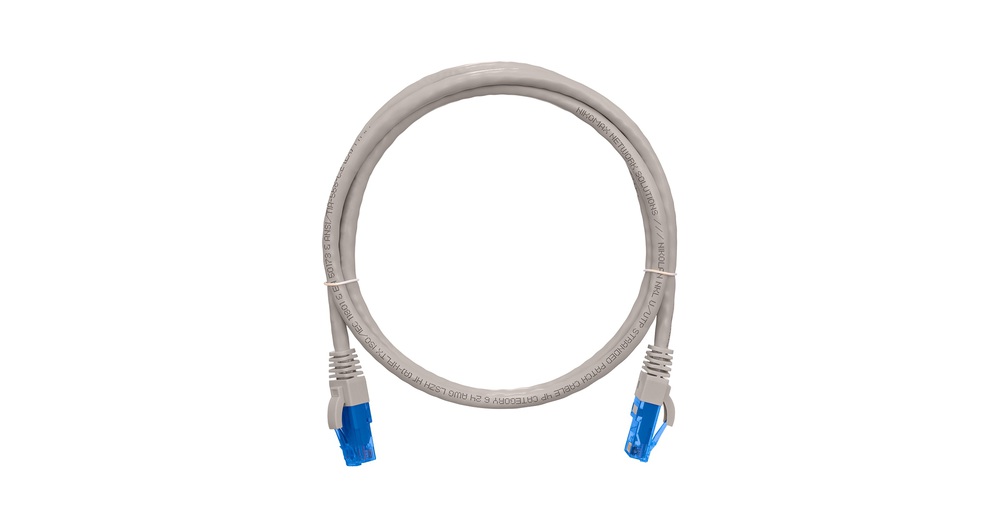 NMC-PC4UE55B-010-C-GY - Коммутационный шнур NIKOMAX U/UTP 4 пары, Кат.6 (Класс E), 250МГц, 2хRJ45/8P8C, T568B, заливной, с защитой защелки, многожильный, BC (чистая медь), 24AWG (7х0,205мм), LSZH нг(А)-HFLTx, серый, 1м