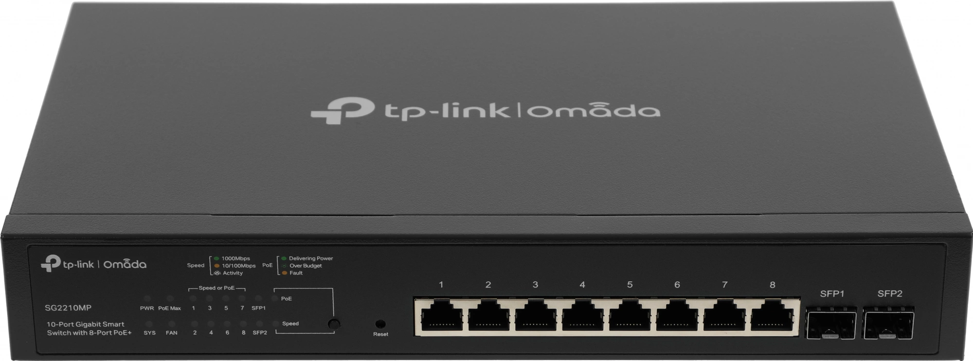 Коммутатор TP-Link SG2210MP (L2+) 8x1Гбит/с 2SFP 8PoE+ 150W управляемый