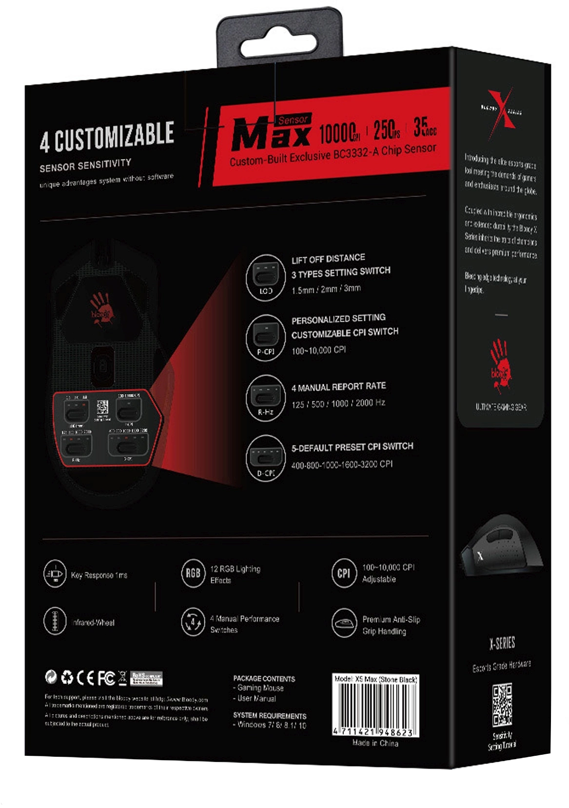 Мышь A4Tech Bloody X5 Max черный оптическая 10000dpi USB 9but