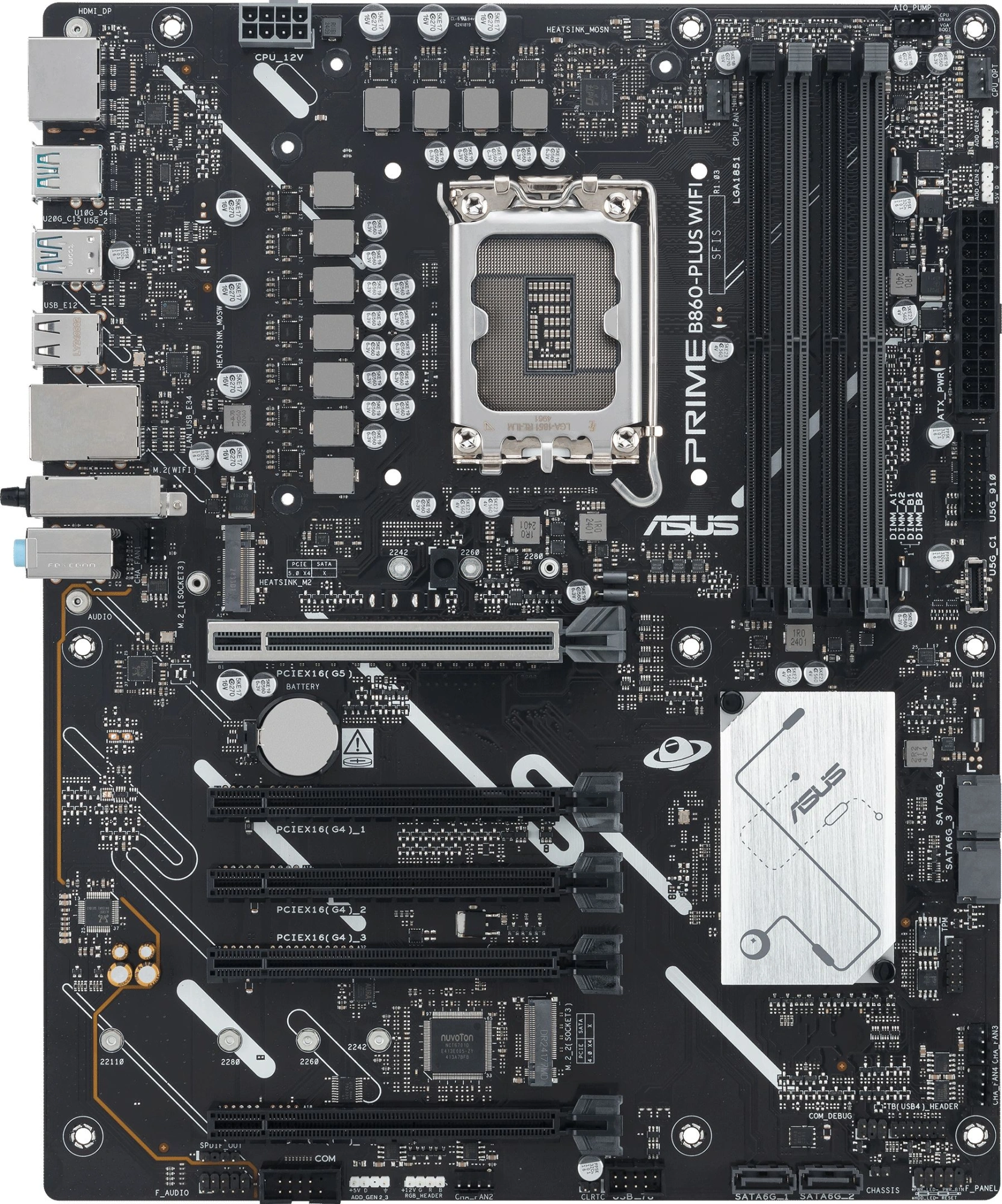 Материнская плата Asus PRIME B860-PLUS WIFI Soc-1851 Intel B860 4xDDR5 ATX AC`97 8ch(7.1) 2.5Gg RAID+HDMI+DP