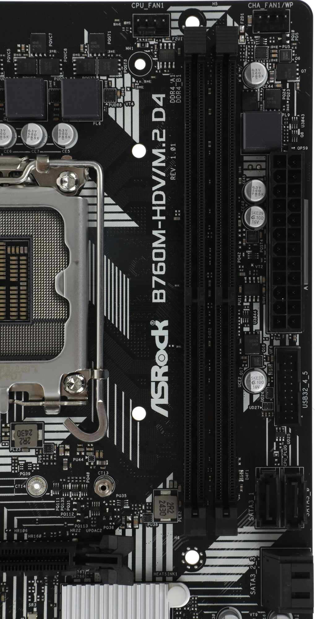 Материнская плата Asrock B760M-HDV/M.2 D4 Soc-1700 Intel B760 2xDDR4 mATX AC`97 8ch(7.1) GbLAN RAID+VGA+HDMI+DP