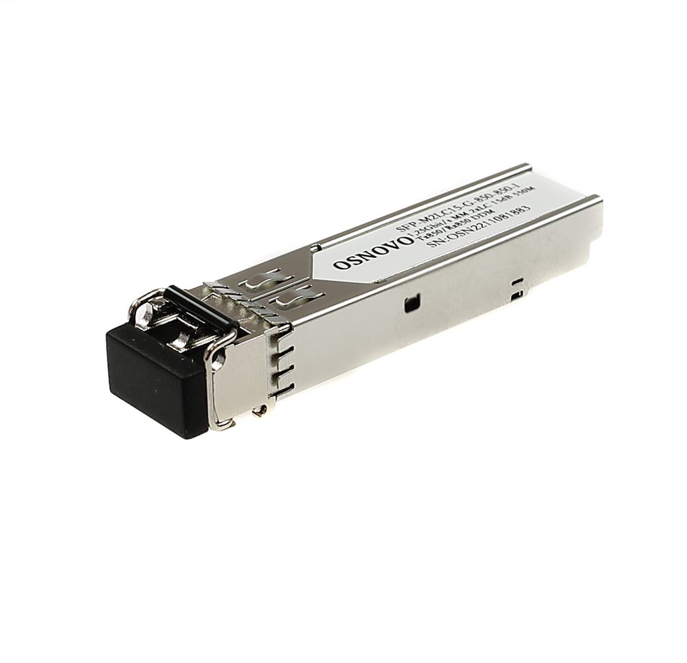 SFP-M2LC15-G-850-850-I - Оптический SFP Модуль Osnovo. Два волокна Multi Mode. Скорость: до 1,25 Гбит/c. Тип разъема: 2LC. Оптический бюджет: 15дБ