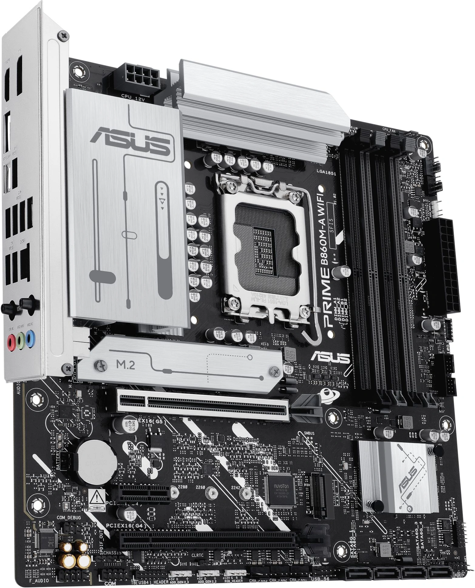 Материнская плата Asus PRIME B860M-A WIFI Soc-1851 Intel B860 4xDDR5 mATX AC`97 8ch(7.1) 2.5Gg RAID+HDMI+DP