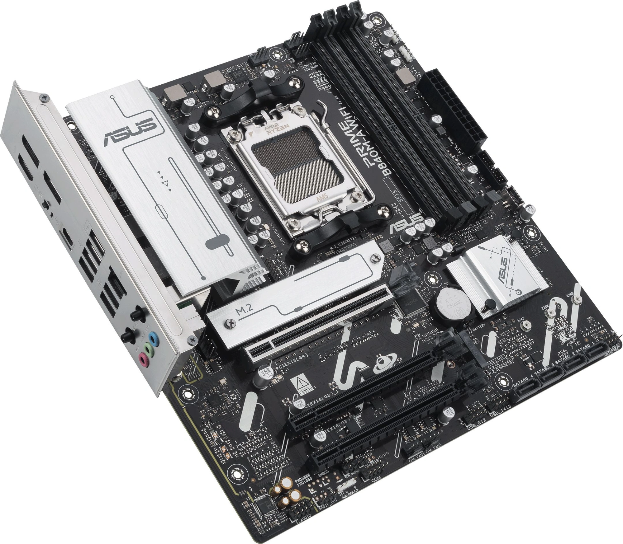 Материнская плата Asus PRIME B840M-A WIFI Socket AM5 AMD B840 4xDDR5 mATX AC`97 8ch(7.1) 2.5Gg RAID+HDMI+DP