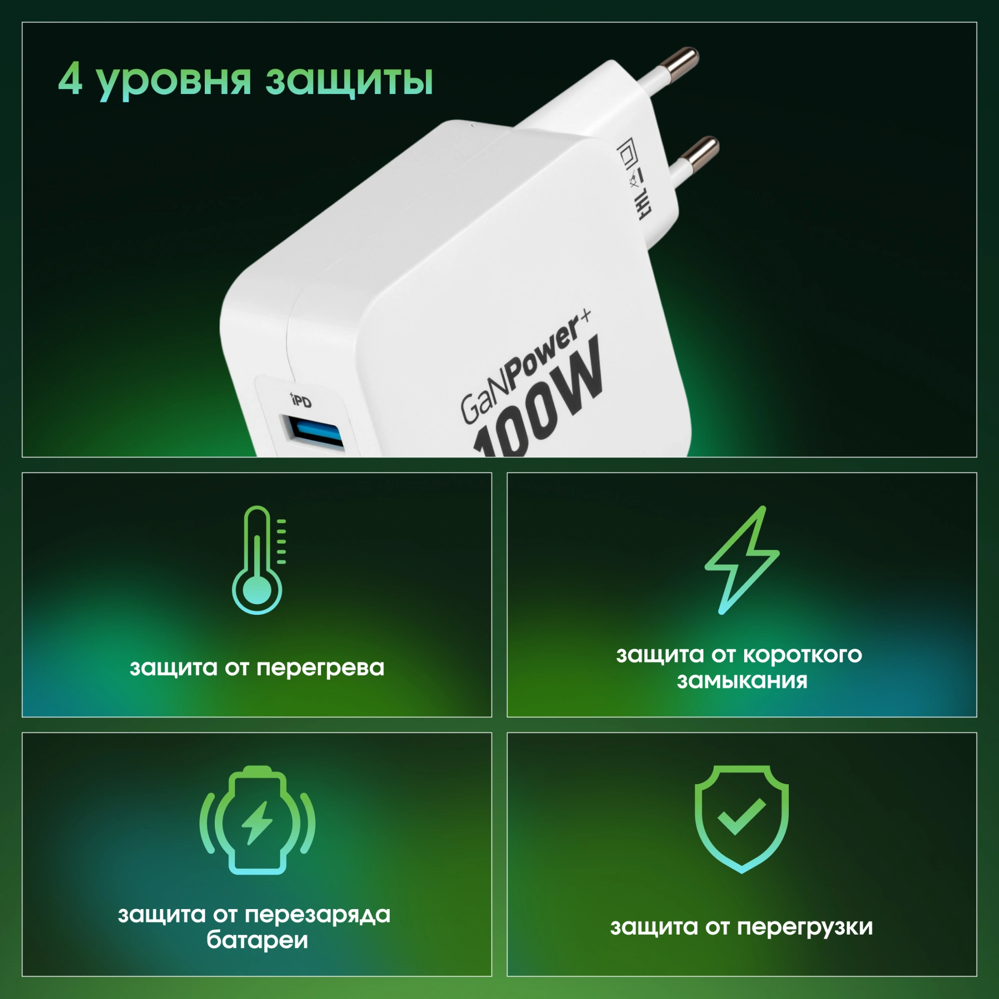 Сетевое зар./устр. Digma Pro DPW10B 100W 5A (PD+QC) 2хUSB-C/USB-A универсальное белый (DPW1B0G012WH)
