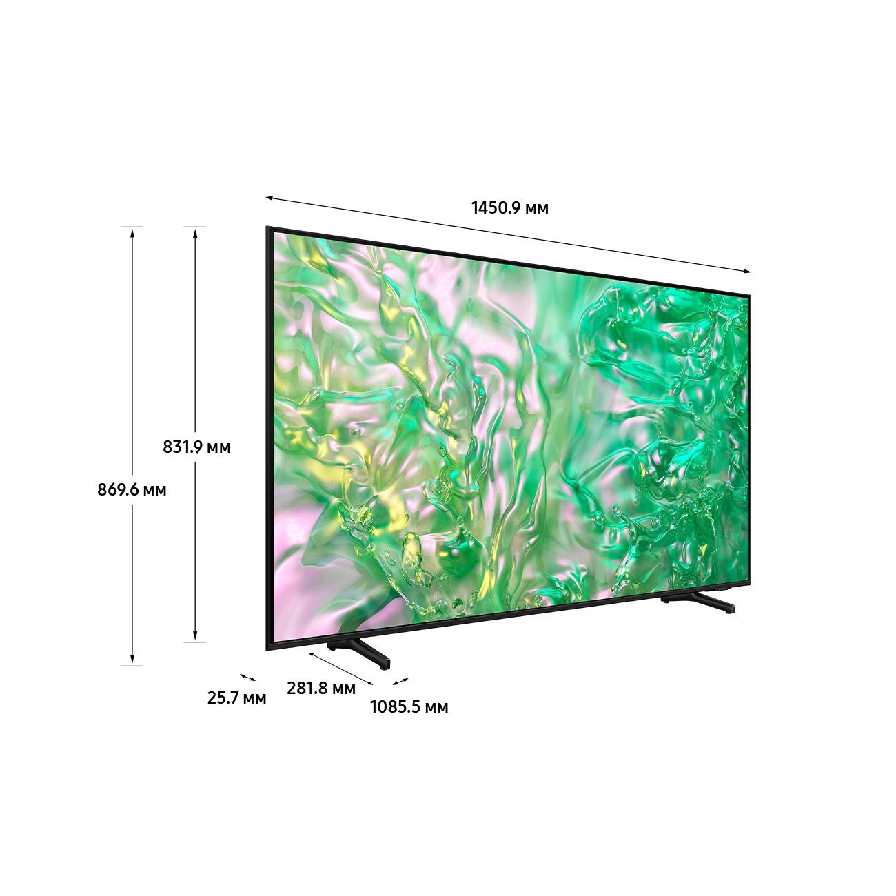 Телевизор LED Samsung 65" UE65DU8000UXRU Series 8 черный 4K Ultra HD 60Hz DVB-T2 DVB-C DVB-S2 USB WiFi Smart TV