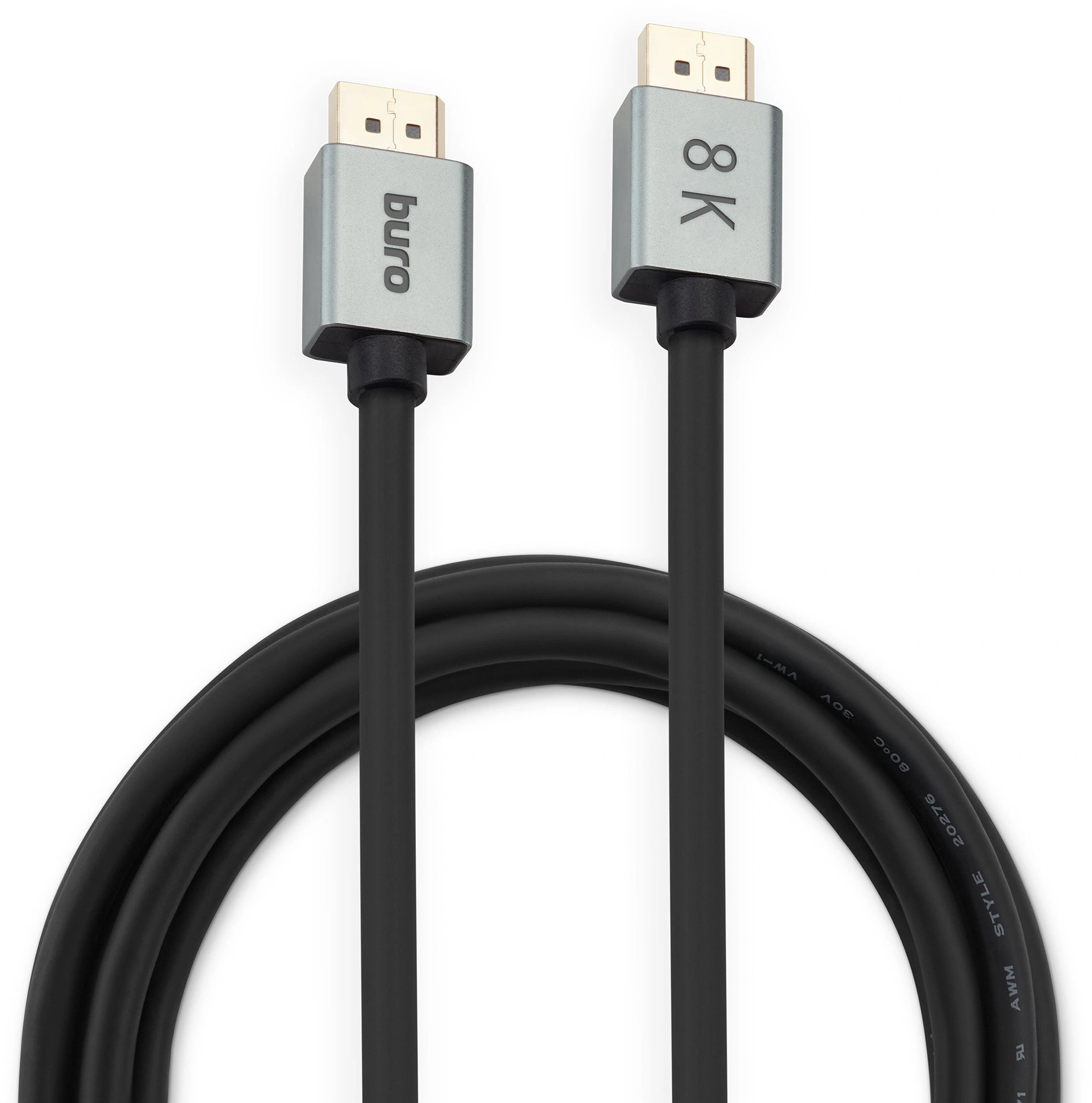 Кабель аудио-видео Buro V1.4 DisplayPort (m)/DisplayPort (m) 1.5м. позолоч.конт. черный (BHP-DPP-1.4-1.5G)