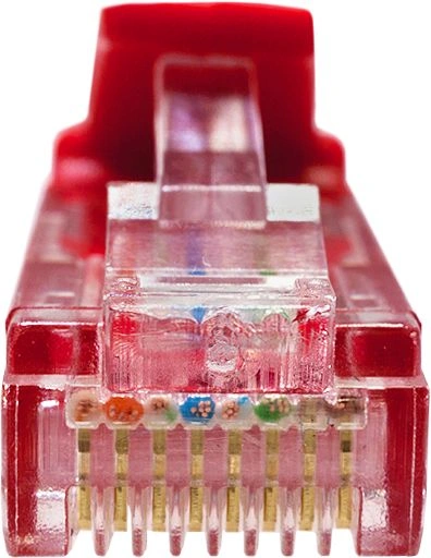 Патч-корд Suprlan 10-0154 UTP RJ-45 вил.-вилка RJ-45 кат.5E 3м красный LSZH 26AWG