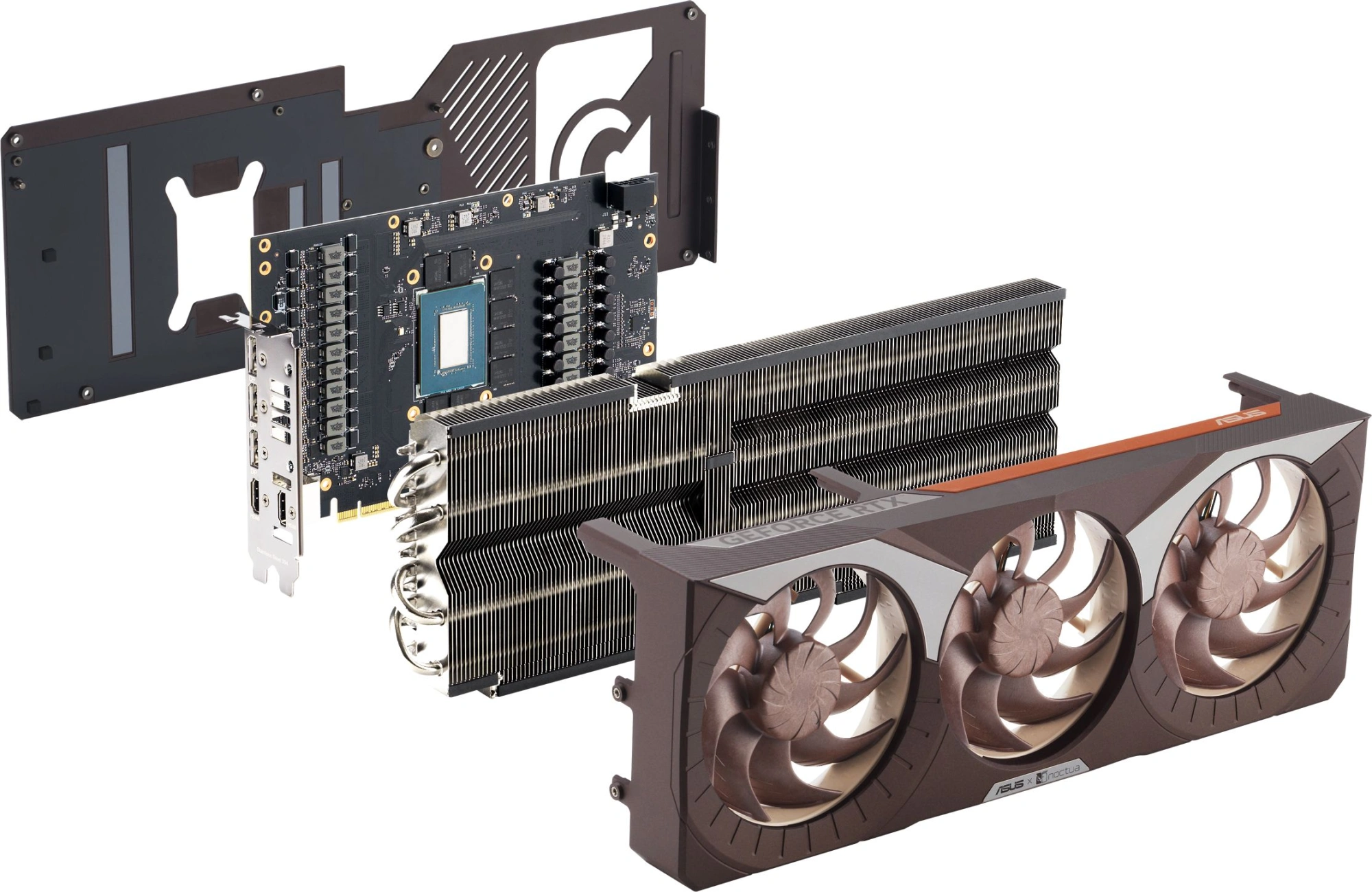 Видеокарта Asus PCI-E 5.0 RTX5080-O16G-NOCTUA NVIDIA GeForce RTX 5080 16Gb 256bit GDDR7 2700/30000 HDMIx2 DPx3 HDCP Ret
