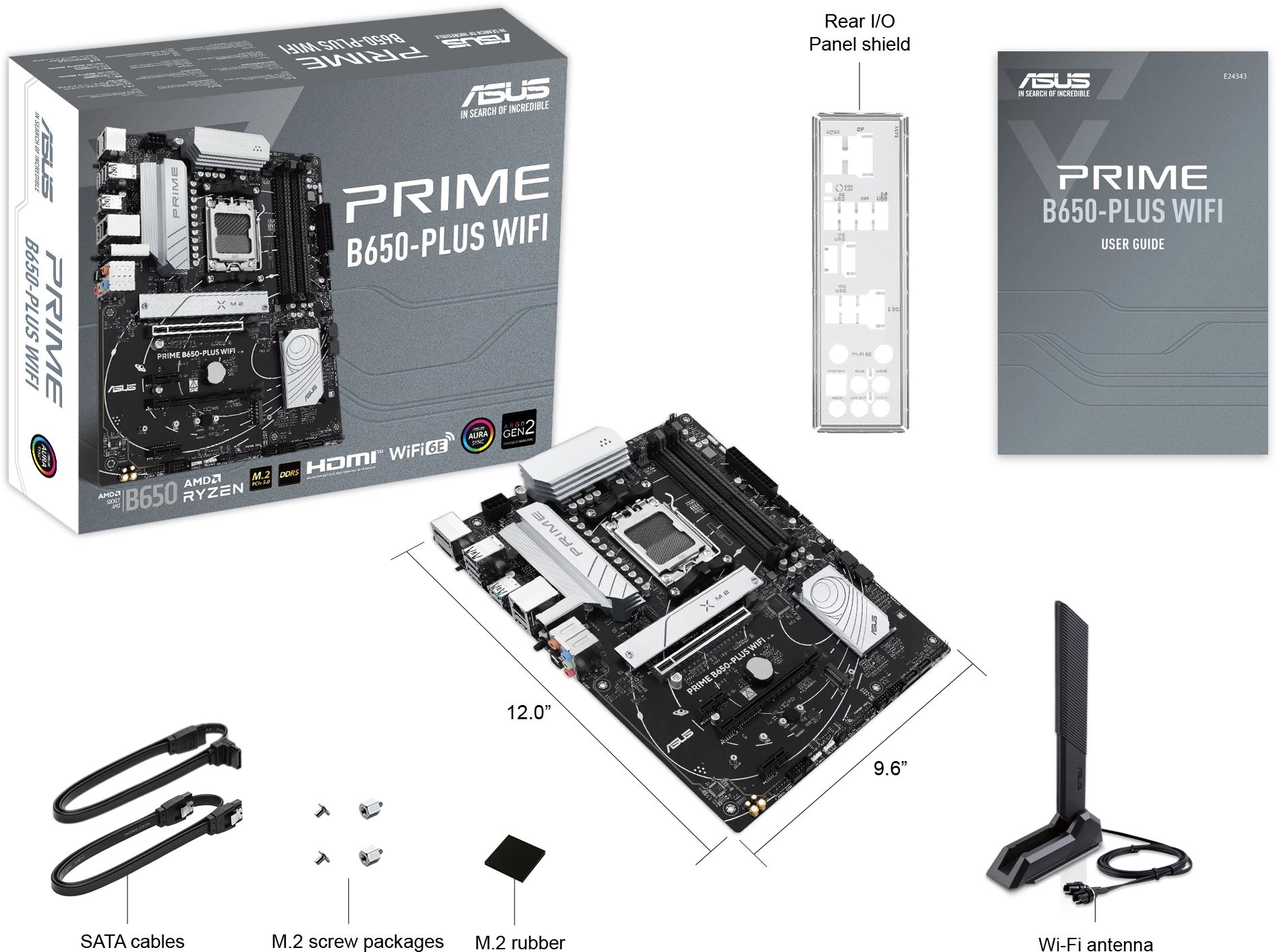 Материнская плата Asus PRIME B650-PLUS WIFI Socket AM5 AMD B650 4xDDR5 ATX AC`97 8ch(7.1) 2.5Gg RAID+HDMI+DP
