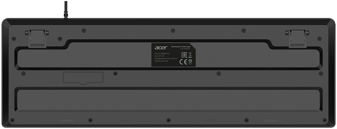 Клавиатура Acer OKW501 черный USB Multimedia (ZL.KBDEE.01U) кабель 1.8м