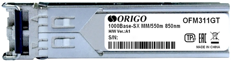 Трансивер Origo OFM311GT оптич. SFP MM duplex 1Гбит/с Tx:850нм до 0.55км (OFM311GT/A1A)