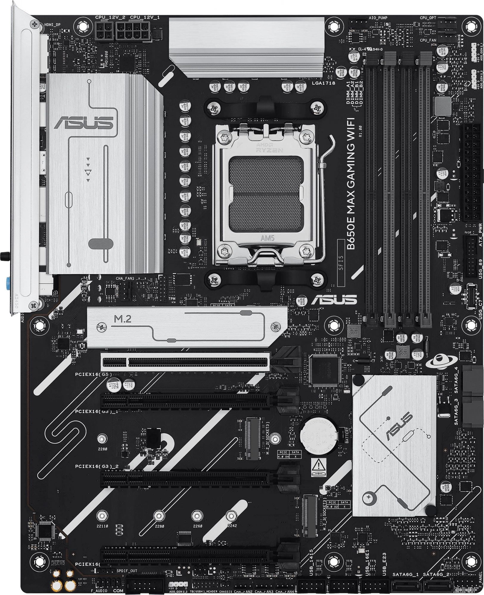 Материнская плата Asus B650E MAX GAMING WIFI Socket AM5 AMD B650 4xDDR5 ATX AC`97 8ch(7.1) 2.5Gg RAID+HDMI+DP