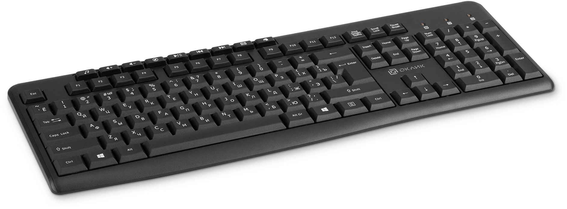 Клавиатура Оклик K225W черный USB беспроводная Multimedia (1875232)
