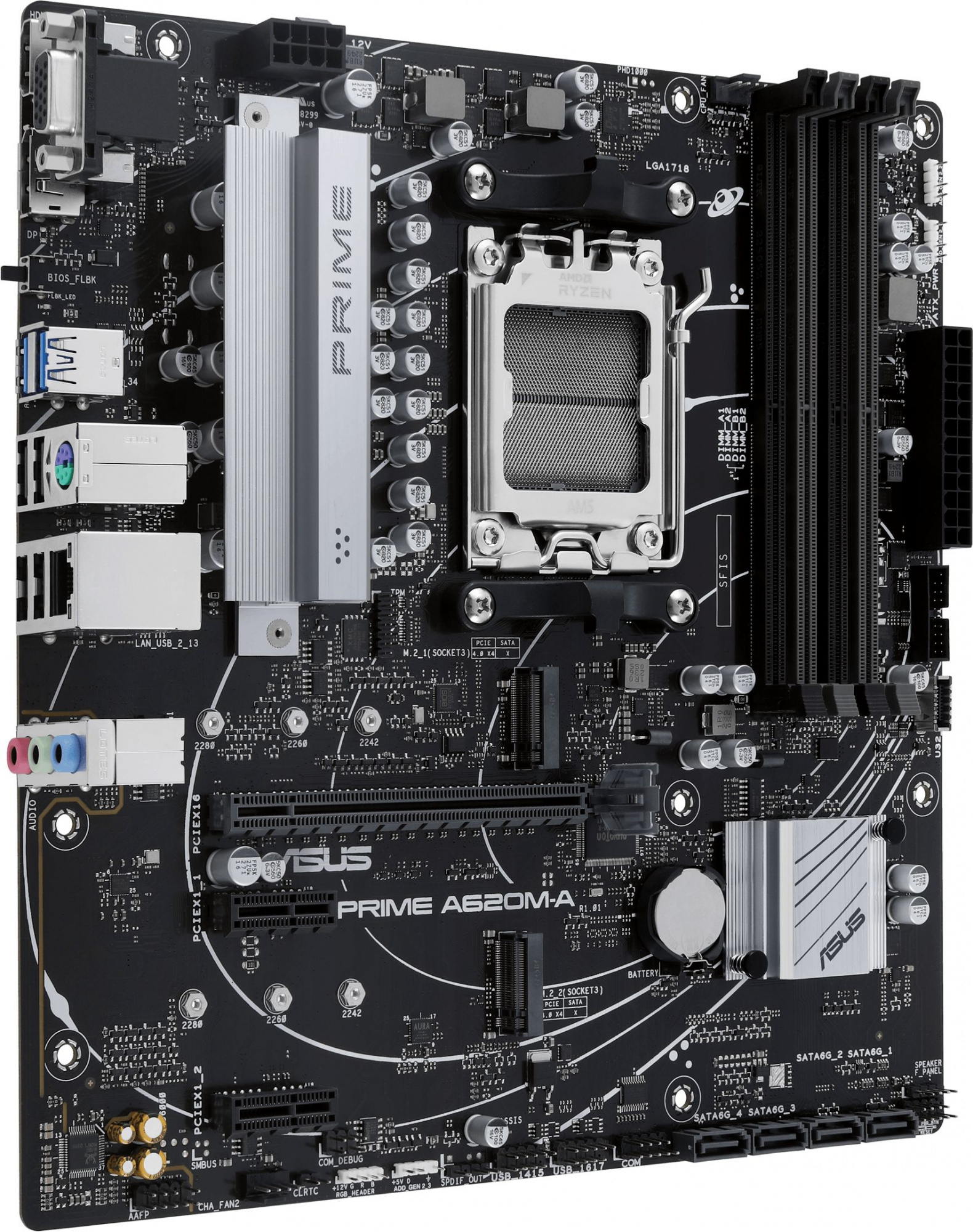 Материнская плата Asus PRIME A620M-A-CSM Socket AM5 AMD A620 4xDDR5 mATX AC`97 8ch(7.1) GbLAN RAID+VGA+HDMI+DP