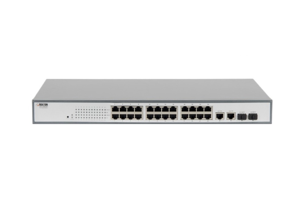 UNS-1024F2SP - Неуправляемый сетевой коммутатор, порт 10/100 Мбит/с х 24, порт TF х 2, порт SFP х 2, PoE+(IEEE 802.3at-2009), 1U