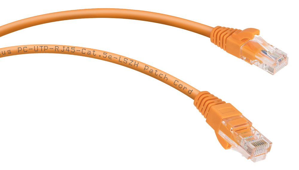 Cabeus PC-UTP-RJ45-Cat.5e-1m-OR-LSZH - Патч-корд U/UTP, категория 5е, 2xRJ45/8p8c, неэкранированный, оранжевый, LSZH, 1м