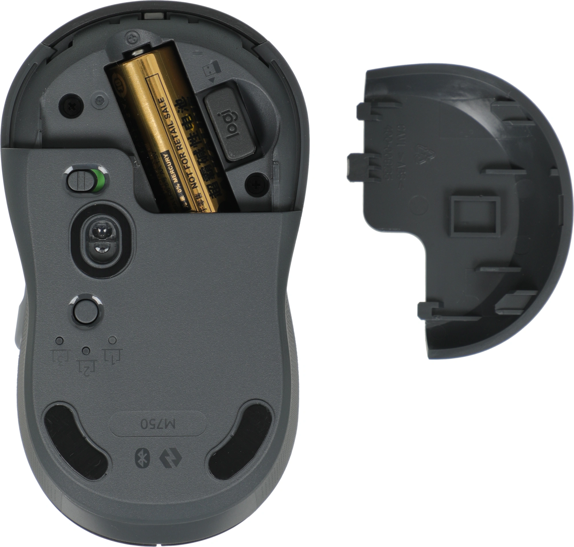 Мышь Logitech M750 графитовый оптическая 4000dpi беспров. BT/Radio USB 5but (910-006269)