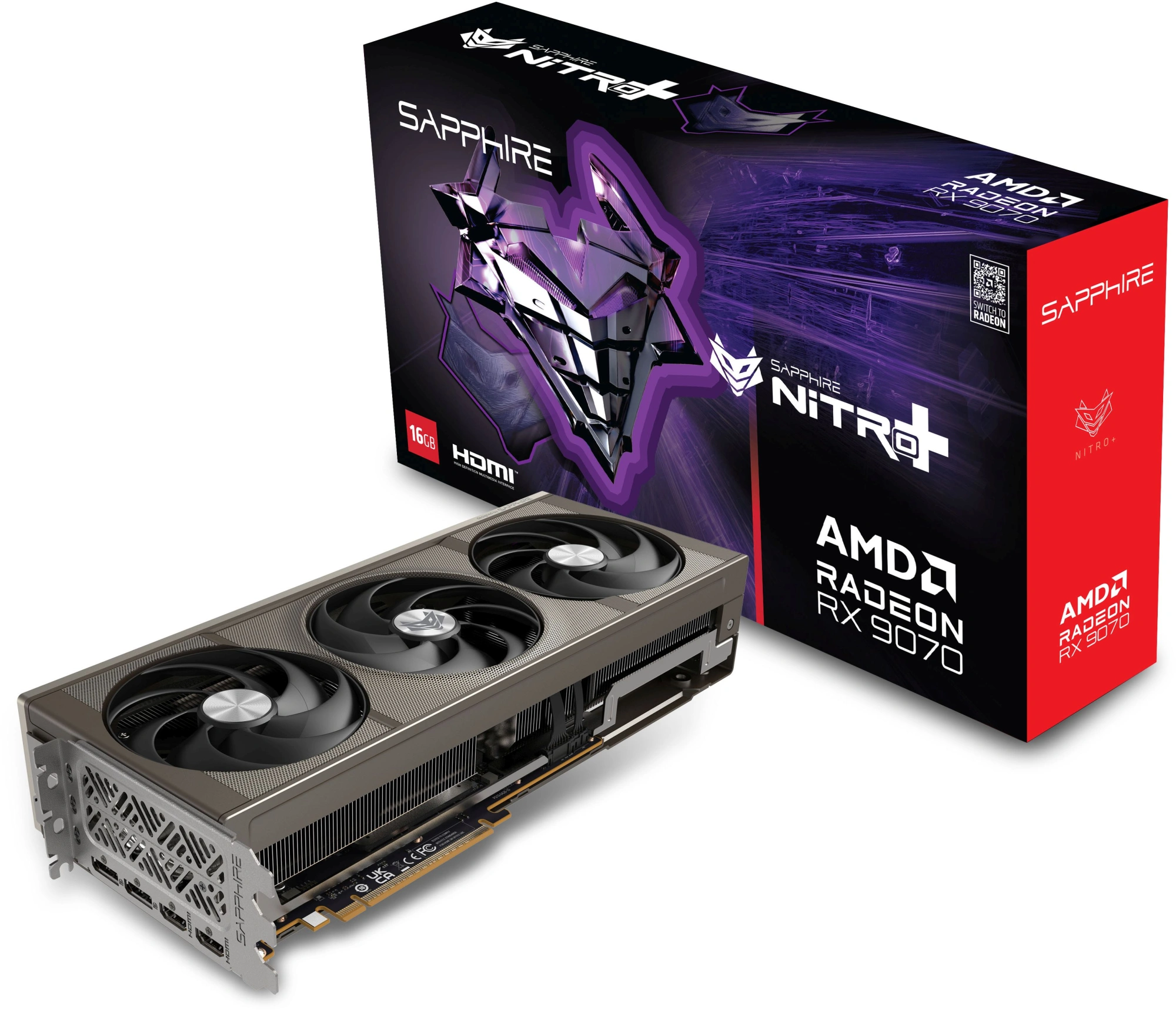Видеокарта Sapphire PCI-E 5.0 11349-01-20G NITRO+AMD RADEON RX 9070 OC AMD Radeon RX 9070 16Gb 256bit GDDR6 2210/20000 HDMIx2 DPx2 HDCP Ret