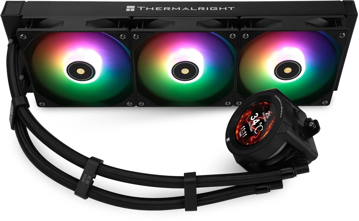 Система водяного охлаждения Thermalright Core Vision 360 ARGB Soc-AM5/AM4/1200/1700/1851 черный 4-pin 27.7dB Al LCD Ret (C-VISION-360-BL-ARGB)