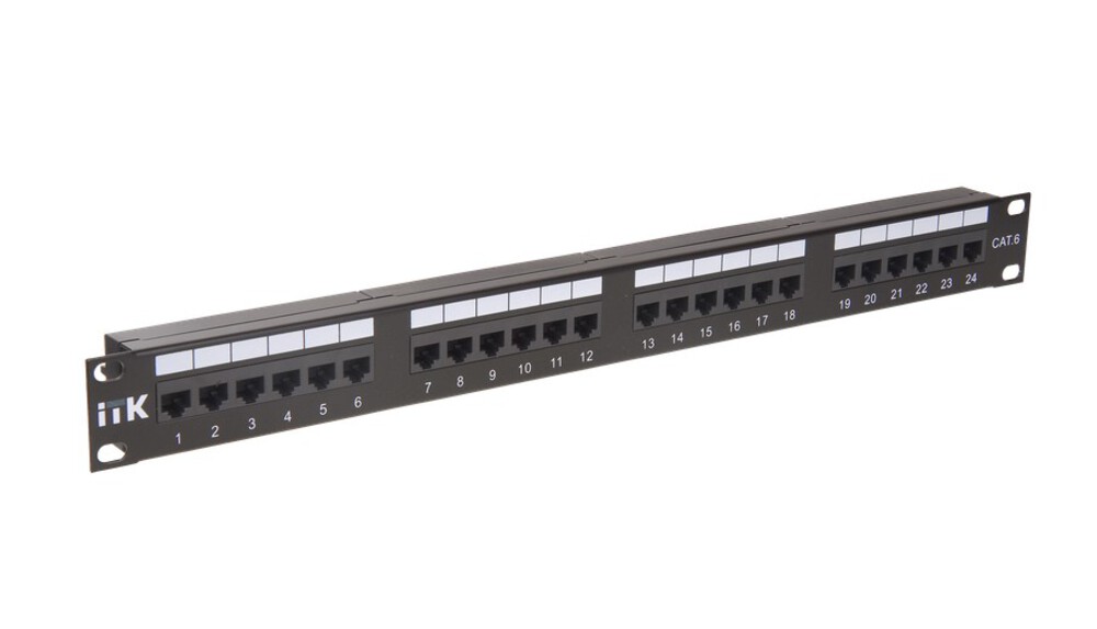 PP24-1UC6U-D05 - Патч-панель 1U кат.6 UTP, 24 порта (Dual), ITK