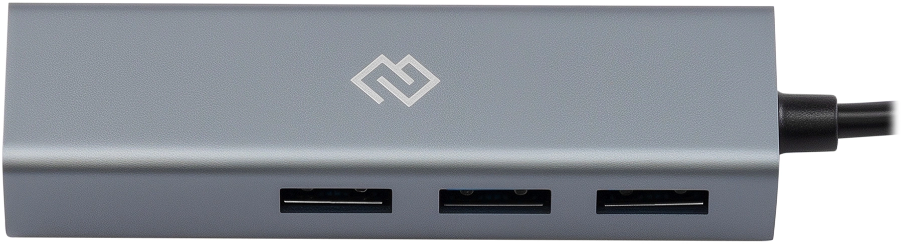 Разветвитель USB-C + USB-A Digma DHUB-LAN-4port 4порт. серебристый