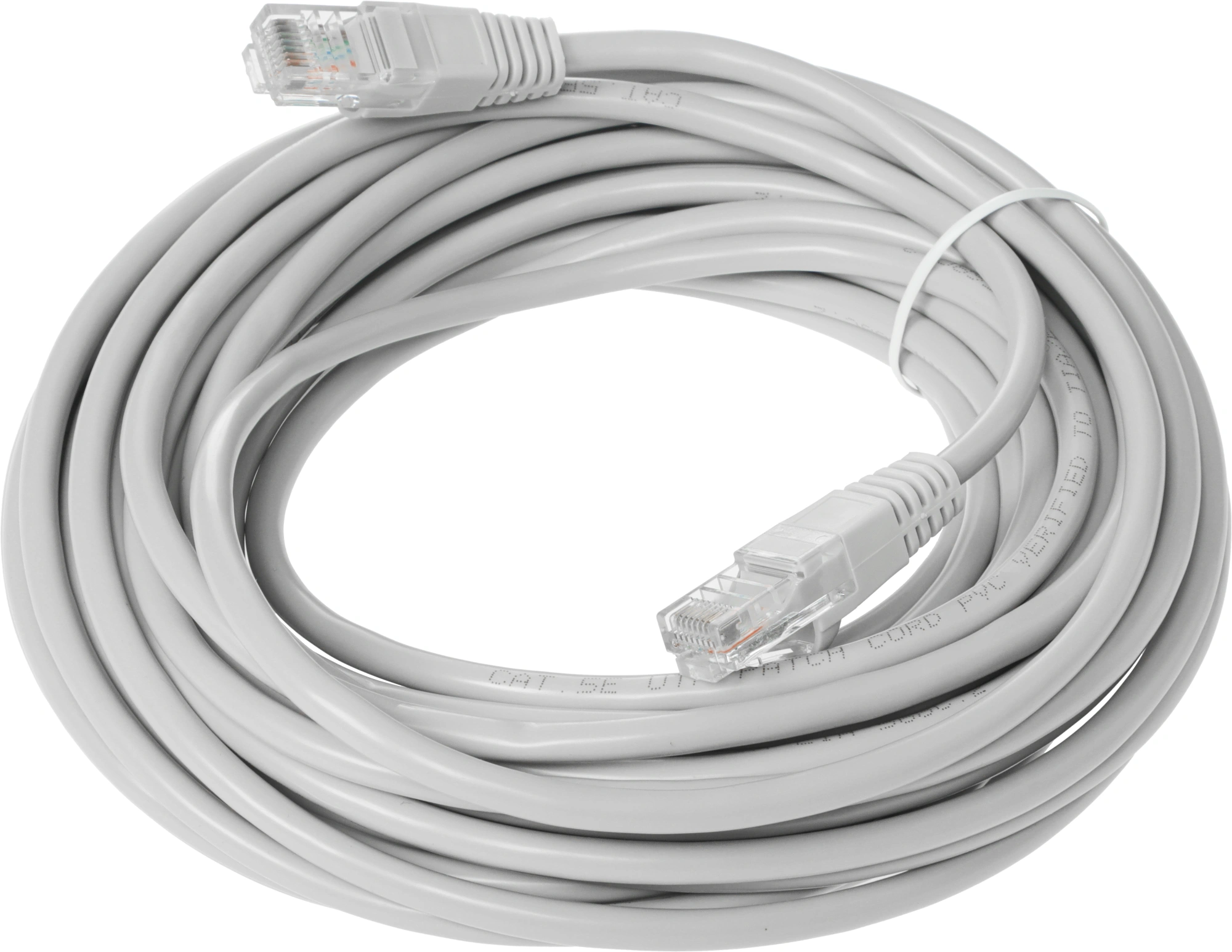 Патч-корд KingPrice KP-PC-c5e-10m-g 1Гбит/с UTP 4 пары cat.5E solid CCA molded 10м серый RJ-45 (m)-RJ-45 (m)