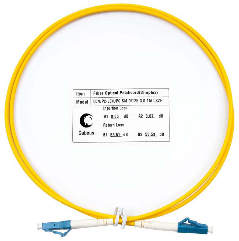 Cabeus FOP(s)-9-LC-LC-1,5m - Шнур оптический simplex LC-LC 9/125 sm 1,5м LSZH