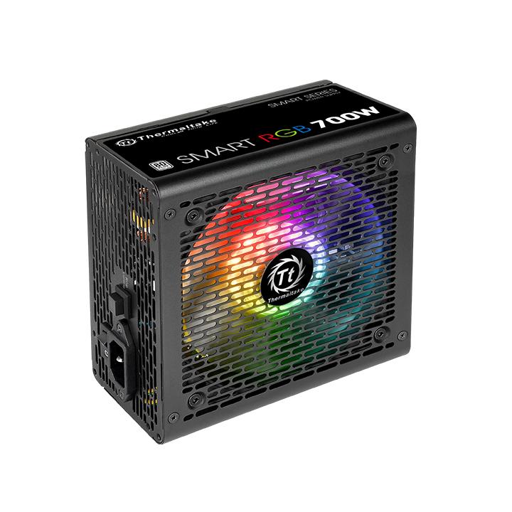 Блок питания Thermaltake ATX 700W Smart RGB 700 80+ white (20+4pin) APFC 120mm fan color LED 6xSATA RTL