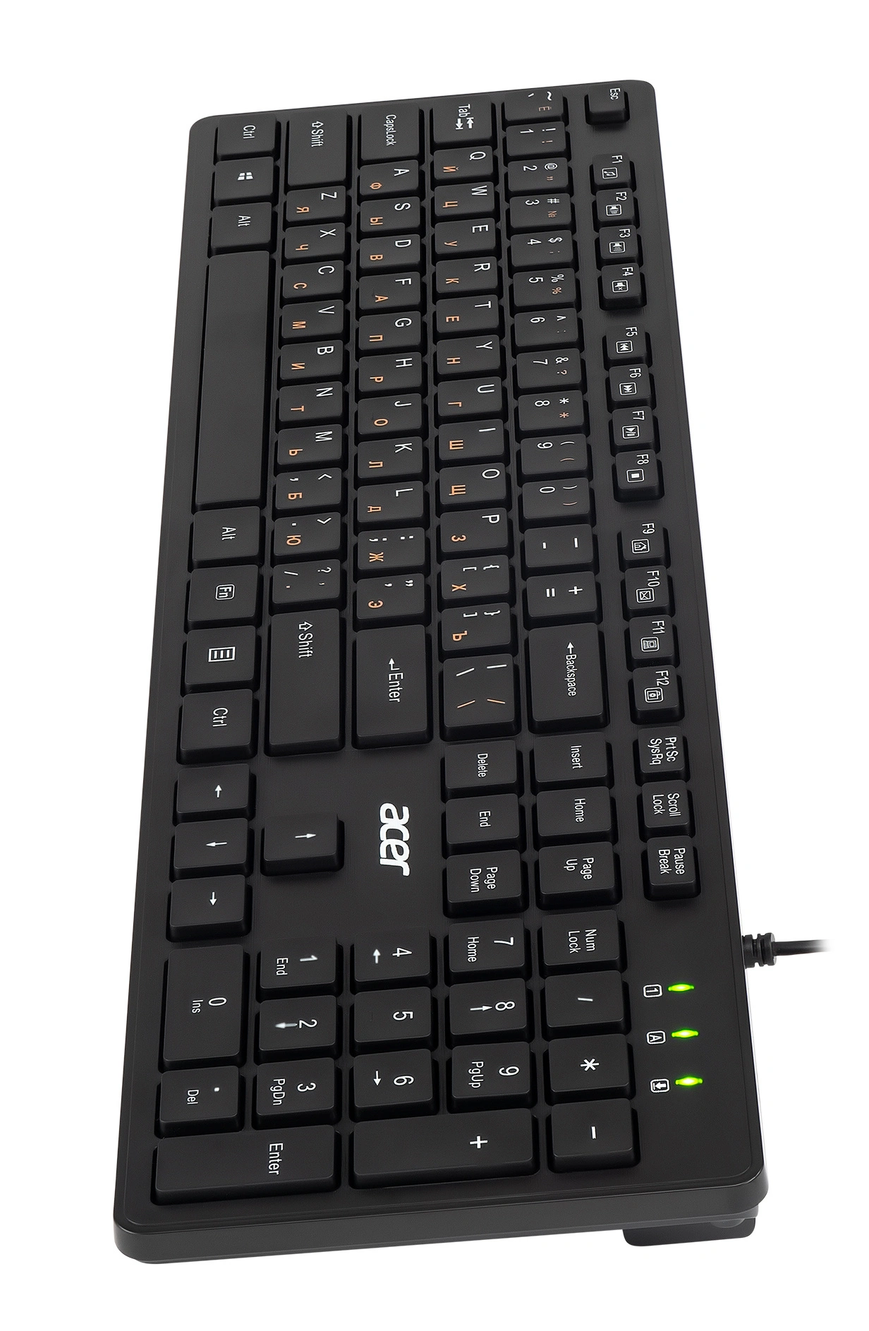 Клавиатура Acer OKW122 черный USB Multimedia (ZL.KBDEE.00C) кабель 1.5м