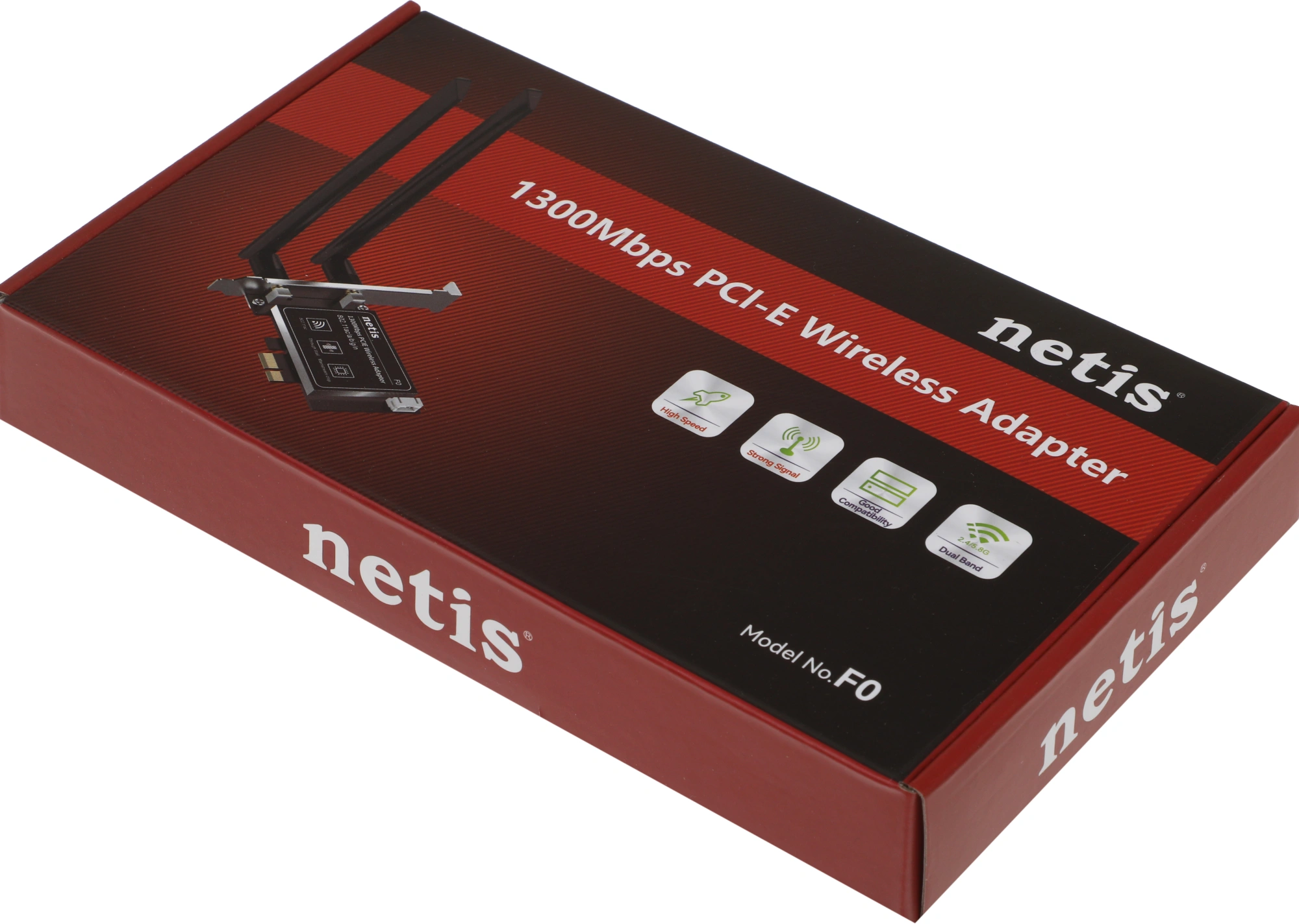 Сетевой адаптер Wi-Fi Netis F0 AC1300 PCI Express (ант.внеш.съем) 2ант.