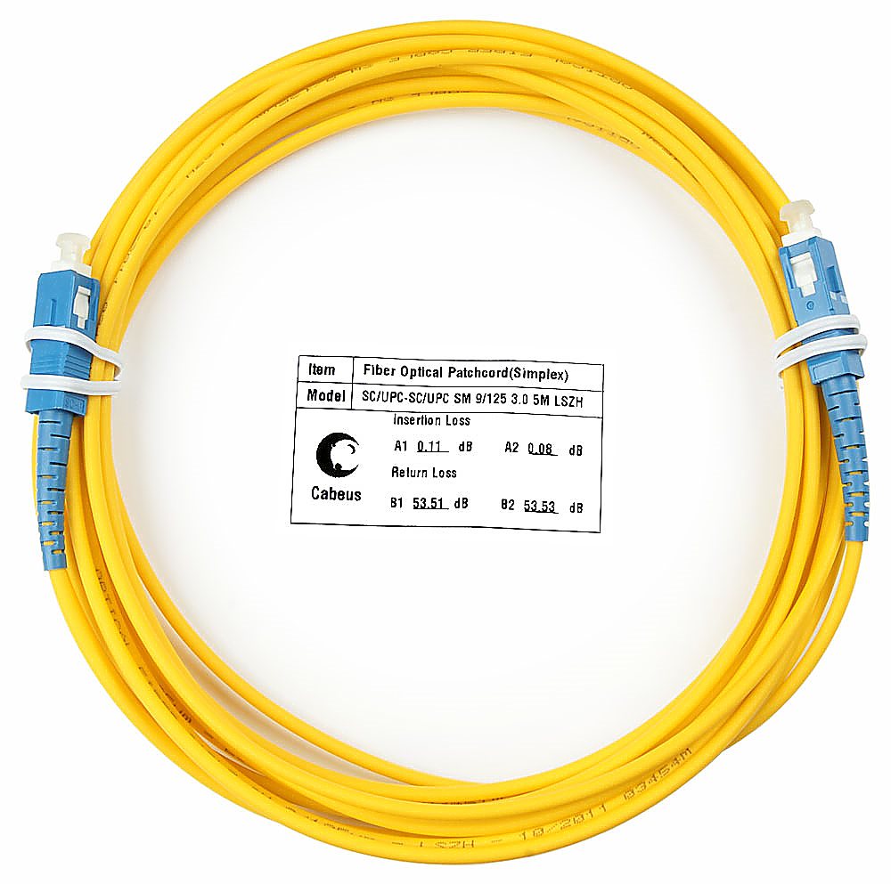 Cabeus FOP(s)-9-SC-SC-0,5m - Шнур оптический симплекс SC-SC 9/125 см 0,5м LSZH