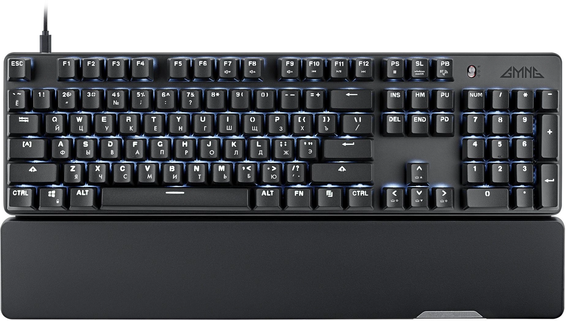 Клавиатура GMNG GG-KB785XW механическая черный/серый USB беспроводная BT/Radio Multimedia for gamer Touch LED (подставка для запястий) (1901105)