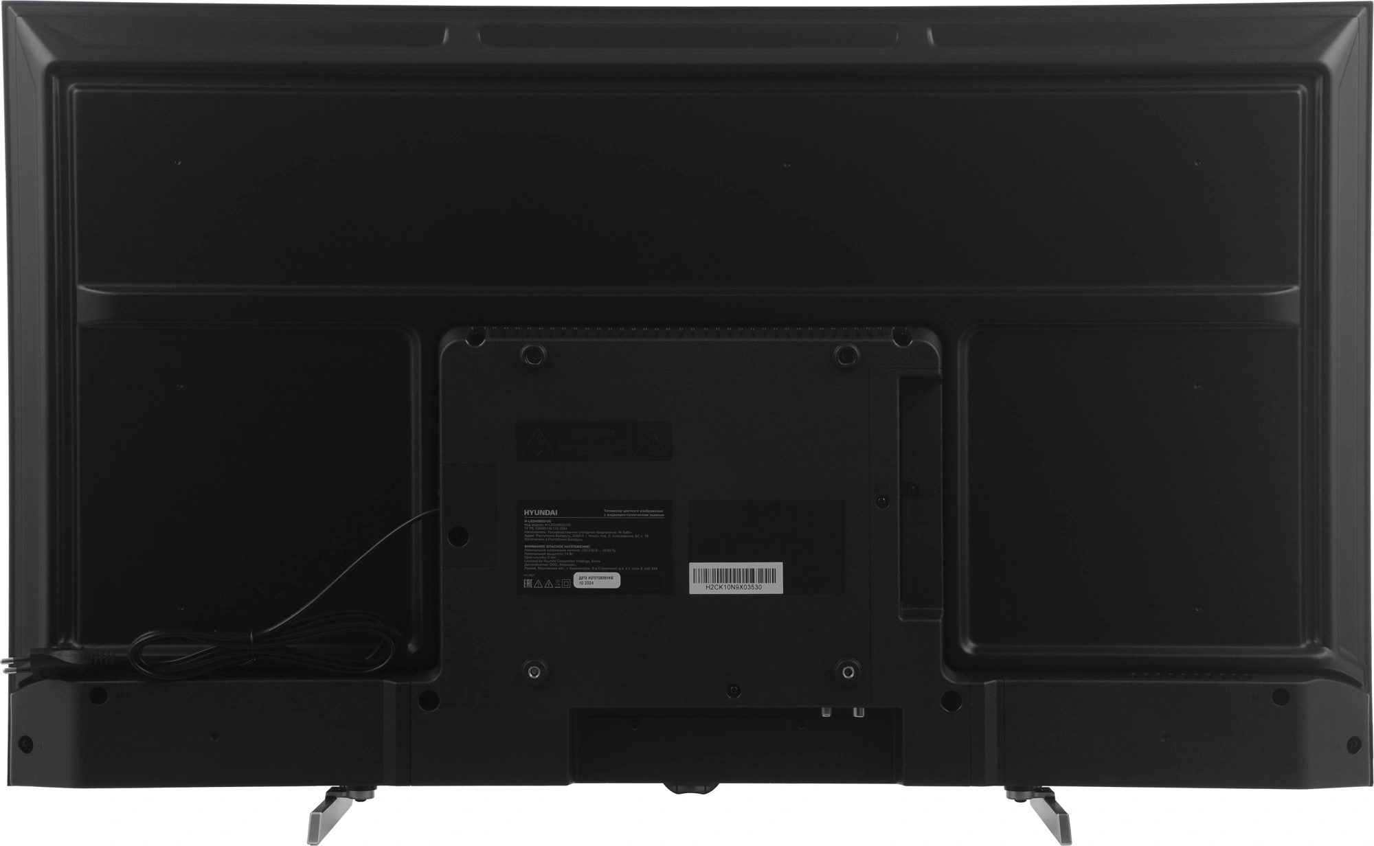 Телевизор LED Hyundai 40" H-LED40BS5100 WebOS Frameless Metal черный/серый FULL HD 60Hz DVB-T DVB-T2 DVB-C DVB-S DVB-S2 USB WiFi Smart TV