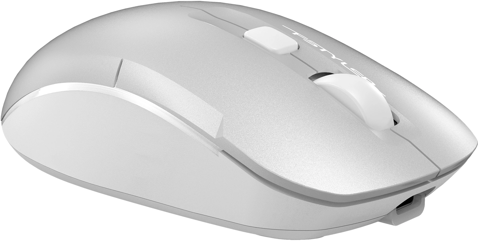 Мышь A4Tech Fstyler FB26CS Air2 серебристый/белый оптическая 2000dpi silent беспров. BT/Radio USB для ноутбука 4but (FB26CS AIR2 ICY WHITE)