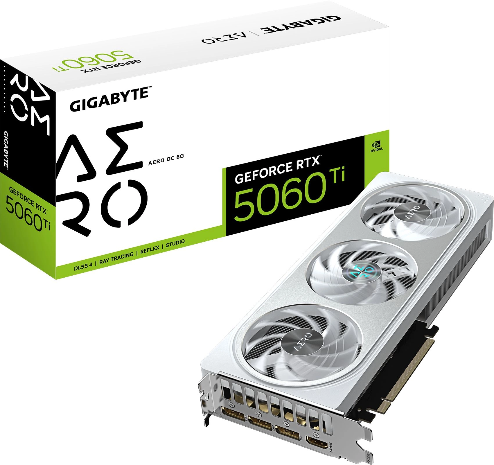 Видеокарта Gigabyte PCI-E 5.0 GV-N506TAERO OC-8GD 1.0 NVIDIA GeForce RTX 5060TI 8Gb 128bit GDDR7 2572/28000 HDMIx1 DPx3 HDCP Ret