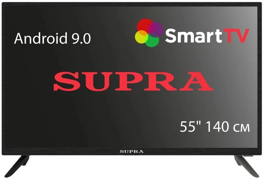 Телевизор LED Supra 55" STV-LC55ST0045U черный 4K Ultra HD 60Hz DVB-T DVB-T2 DVB-C USB WiFi Smart TV (RUS)