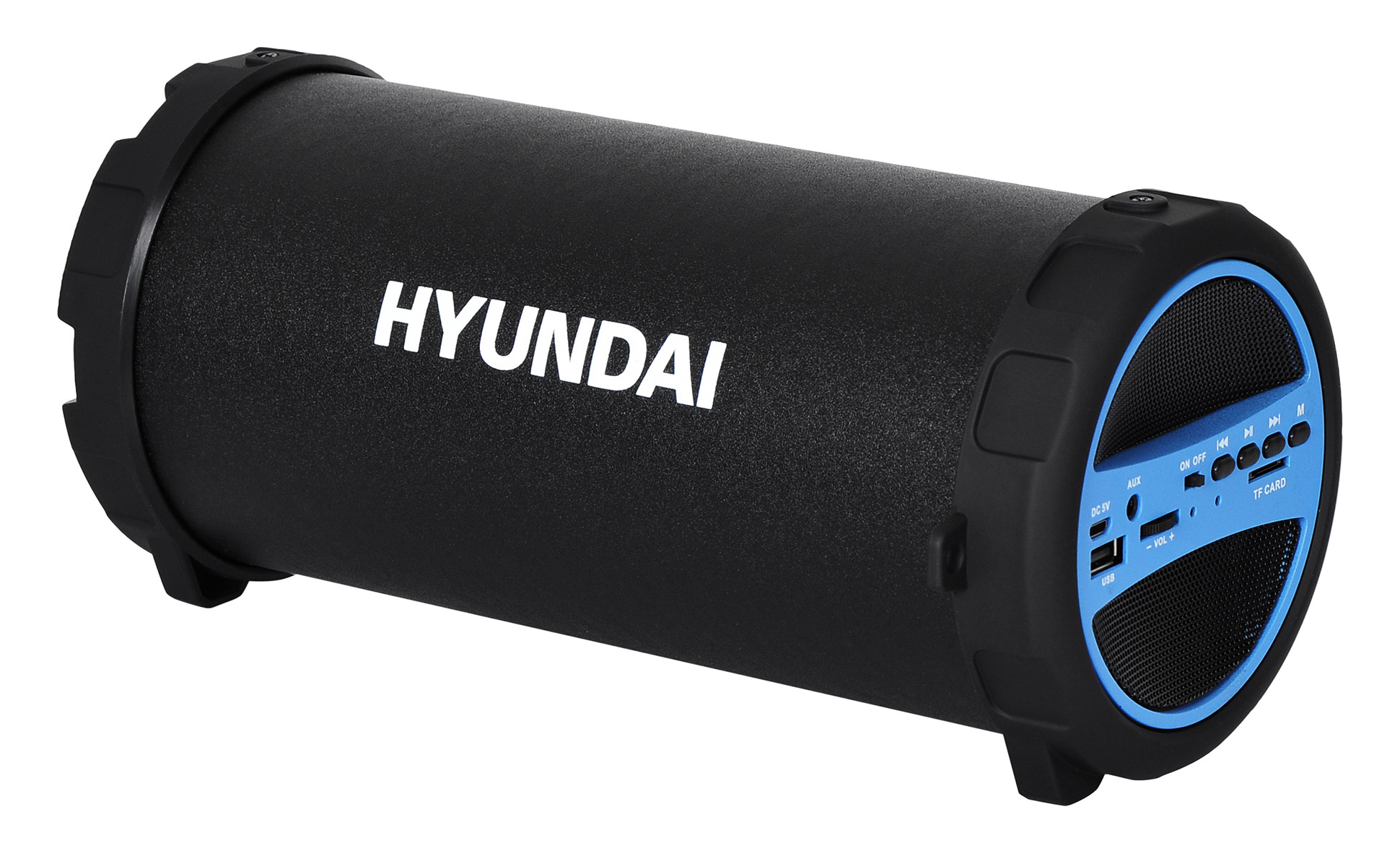 Колонка порт. Hyundai H-PAC220 черный/голубой 10W 1.0 BT/3.5Jack/USB