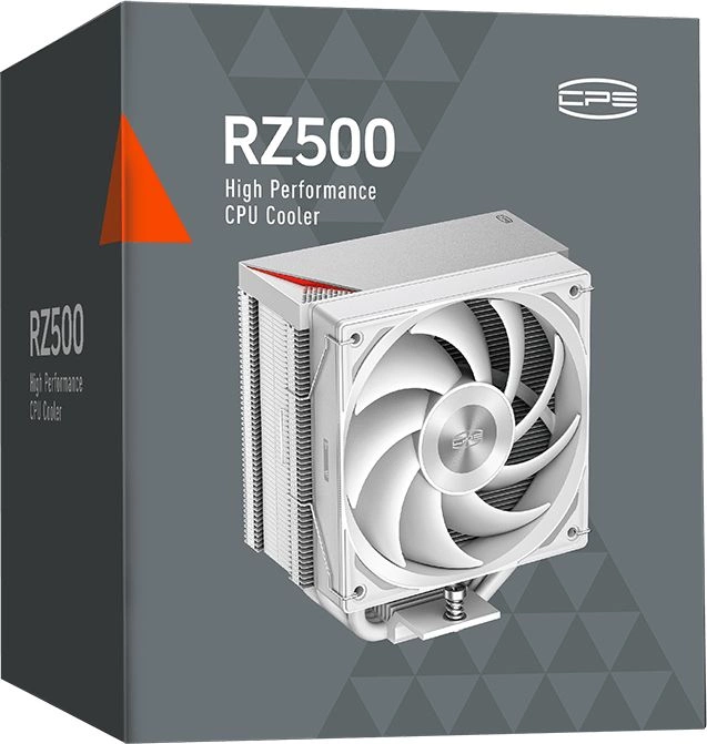 Устройство охлаждения(кулер) PcCooler RZ500 Soc-AM5/AM4/1200/1700/1851 белый 4-pin 32dB Al+Cu 250W Ret (RZ500-WHNWNX-GL)