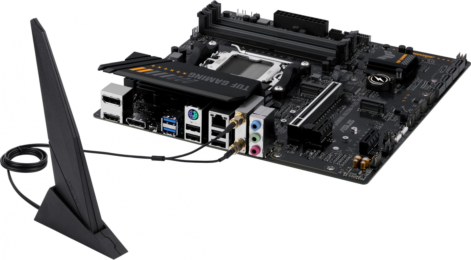 Материнская плата Asus TUF GAMING A620M-PLUS WIFI Socket AM5 AMD A620 4xDDR5 mATX AC`97 8ch(7.1) 2.5Gg RAID+HDMI+DP