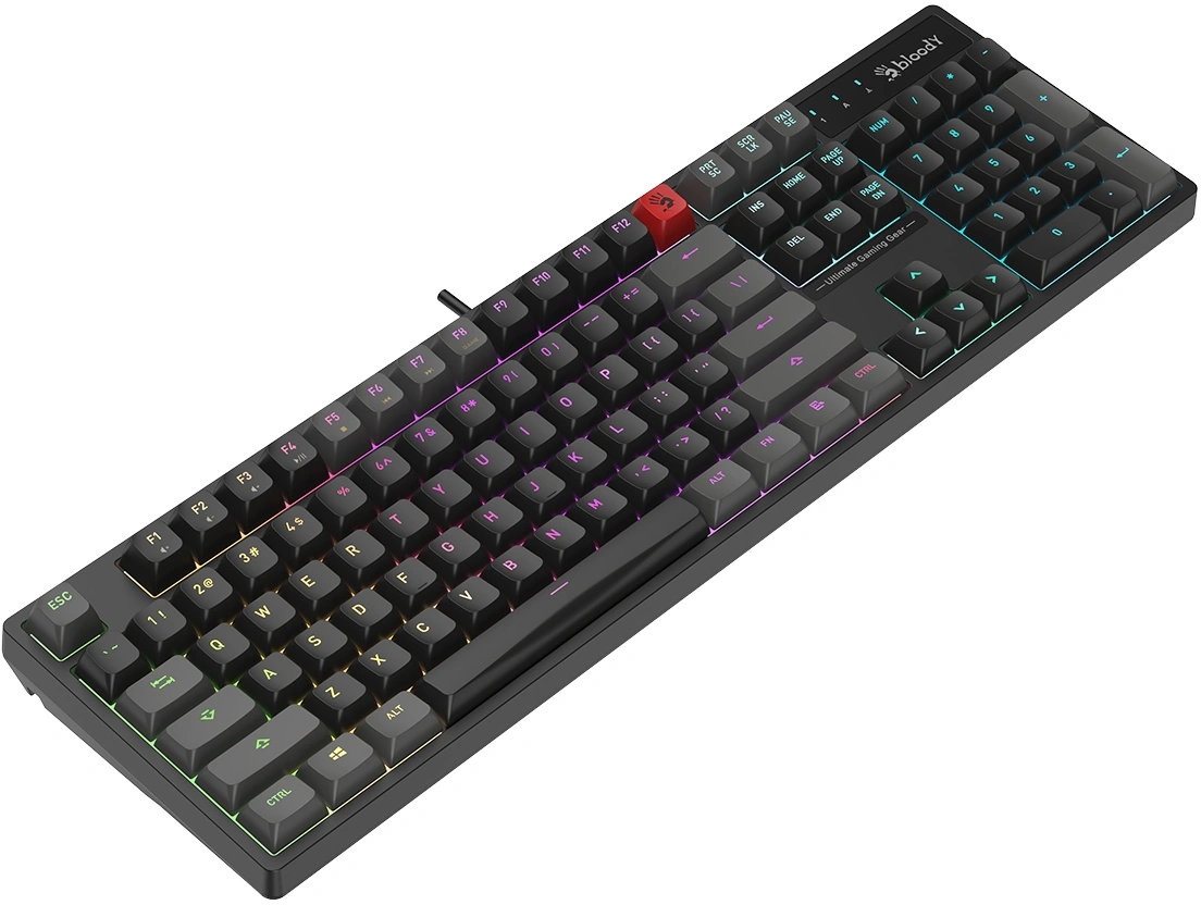 Клавиатура A4Tech Bloody B230N черный USB Multimedia for gamer LED (B230N) кабель 1.8м