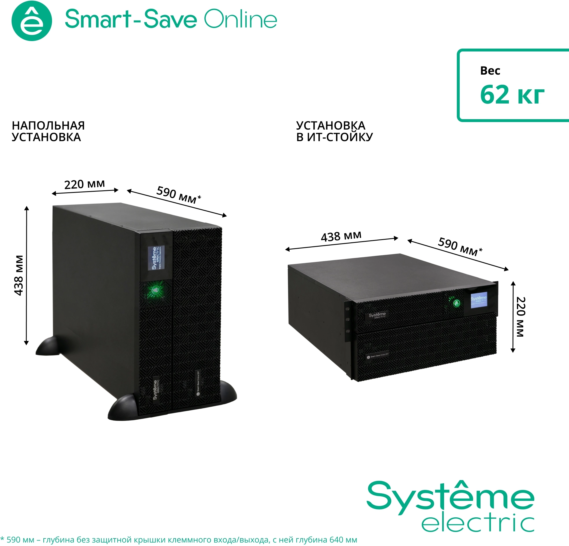 Источник бесперебойного питания Systeme Electriс SRT SRTSE5KRTXLIEC-NC 5000Вт 5000ВА черный