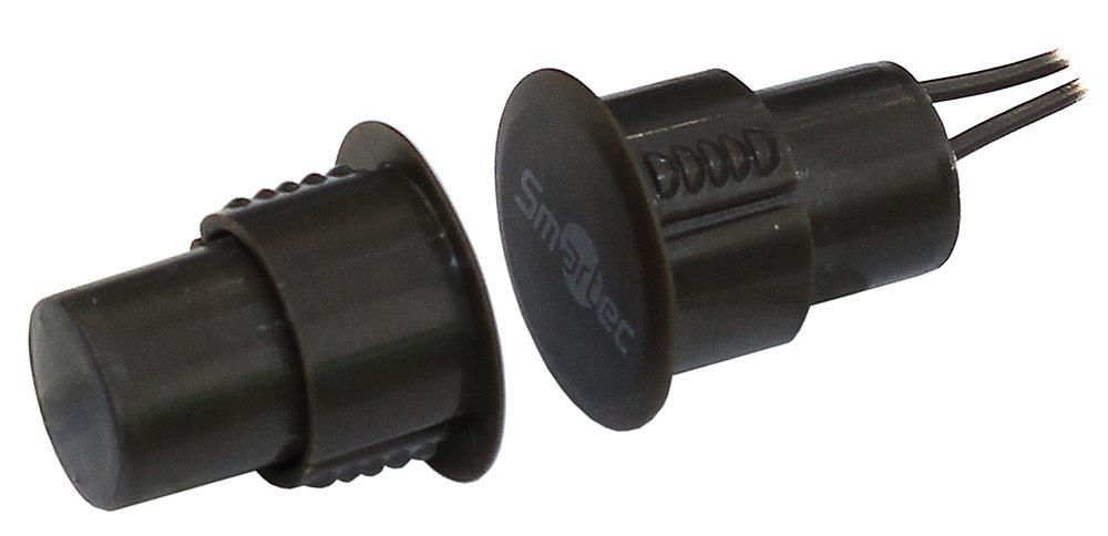 ST-DM030NC-BR - Магнитоконтактный датчик Smartec, НЗ, коричневый, врезной для металлических дверей, зазор 35 мм